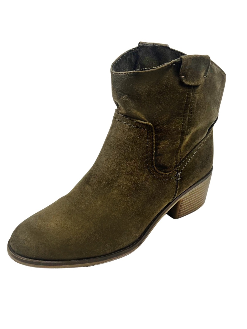Merona Womens Moss Taupe Faux Suede Ankle Boot Sz 9